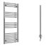 Reina Capo Electric Curved Towel Radiator with Standard Element 500mm x 1000mm - Chrome