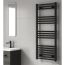 Reina Capo Electric Towel Radiator with Black On / Off Touch Thermostatic Element 400mm x 1200mm - Black