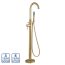 Serene Brienz Floor Standing Bath Shower Mixer with Kit - Brushed Brass