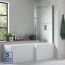 Serene L Shape Bath Screen with Towel Rail 815mm x 1500mm