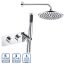 Serene Rialta Thermostatic Twin Two Outlet Shower Valve with Handset & Brass Fixed Head - Chrome