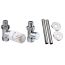 Supplies 4Heat Wellington Straight Radiator Valves with Pipe Covers & Shrouds - White
